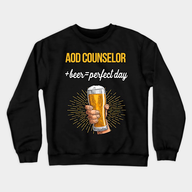 Aod Counselor Beer T-Shirt Aod Counselor Funny Gift Item Crewneck Sweatshirt by Bushf